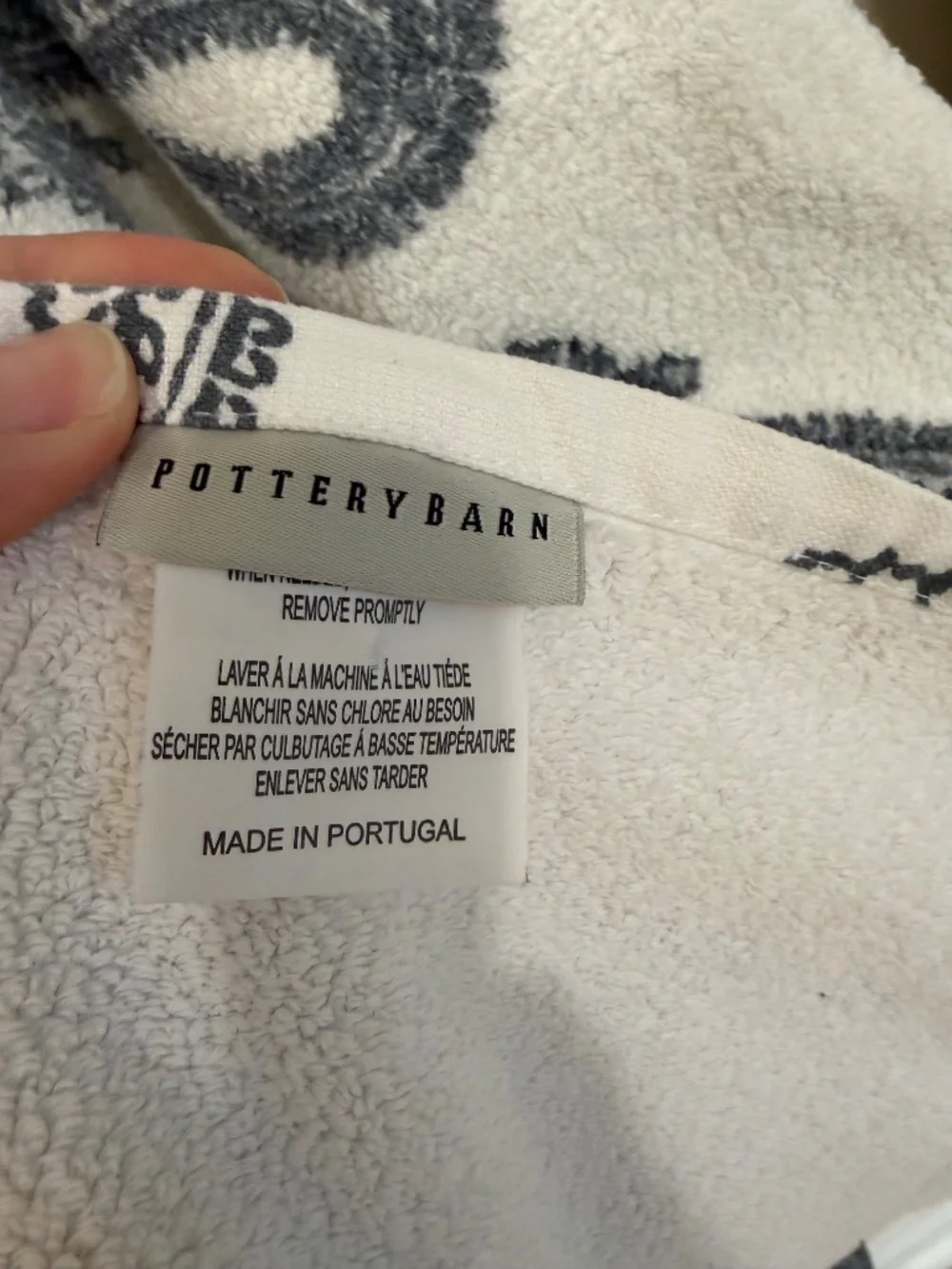 PotteryBarn Rayna Towels set of 2 blue paisley chinoiserie